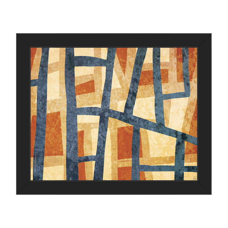 Click Wall Art Behind The Curtains Orange And Blue Framed On Canvas